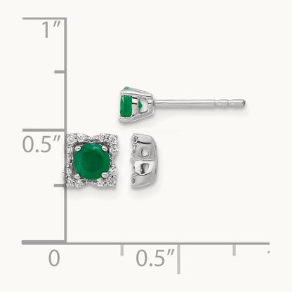 Diamond and Emerald Stud w/ Jacket Earrings — photo set