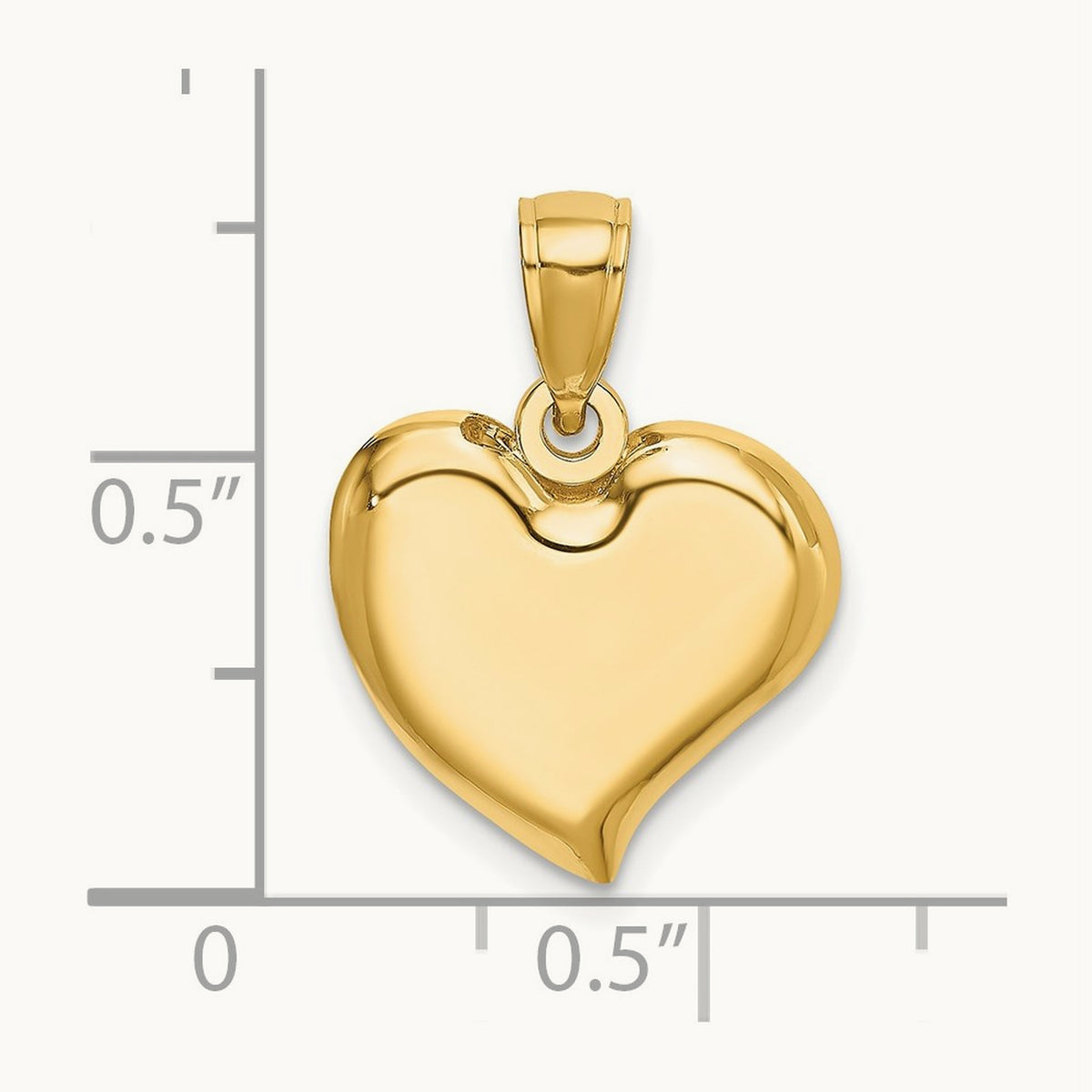 Polished Teardrop Heart Charm, 14K