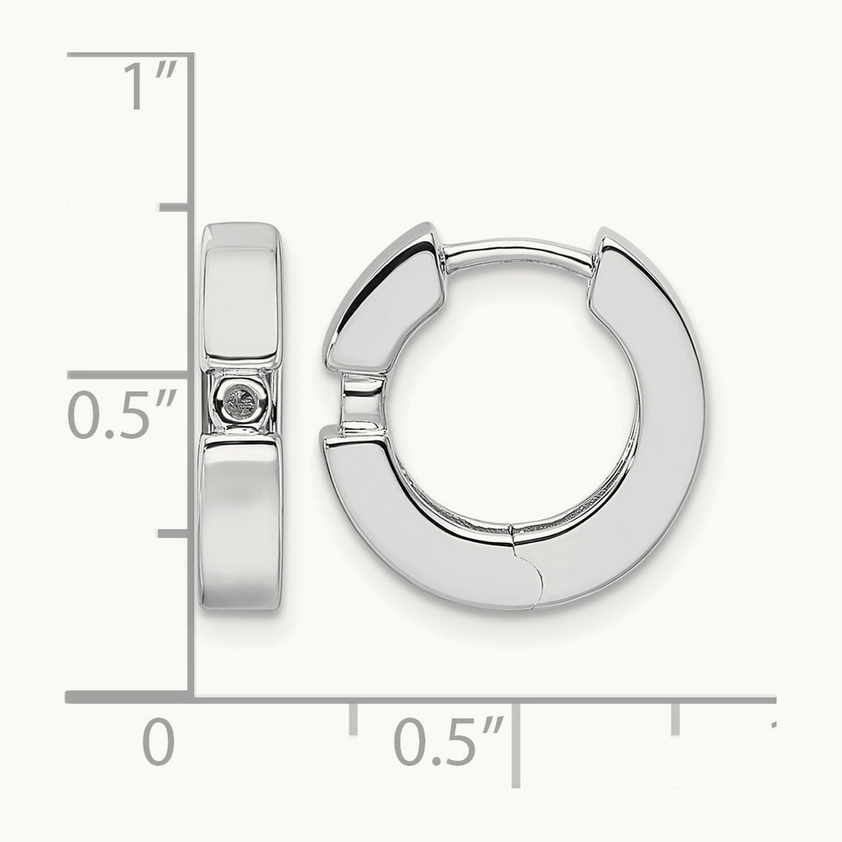 2- Round Hinged Hoop Earrings Mountings, 2.7mm, 14K White Gold