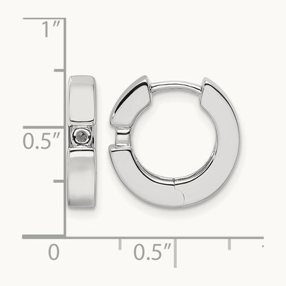 2- Round Hinged Hoop Earrings Mountings, 2.7mm, 14K White Gold