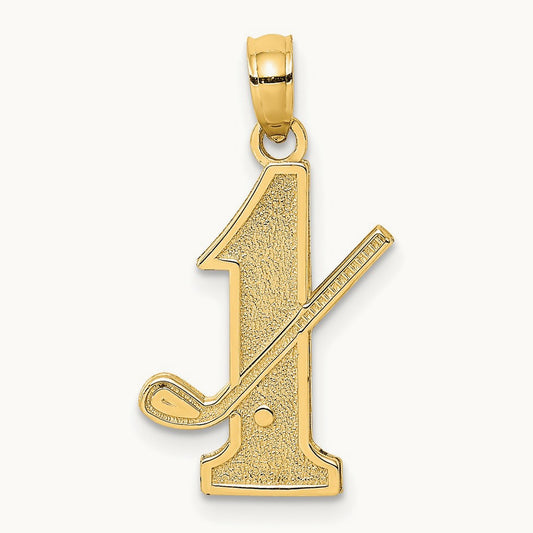 Golf Club and Ball on #1 Charm, 14K