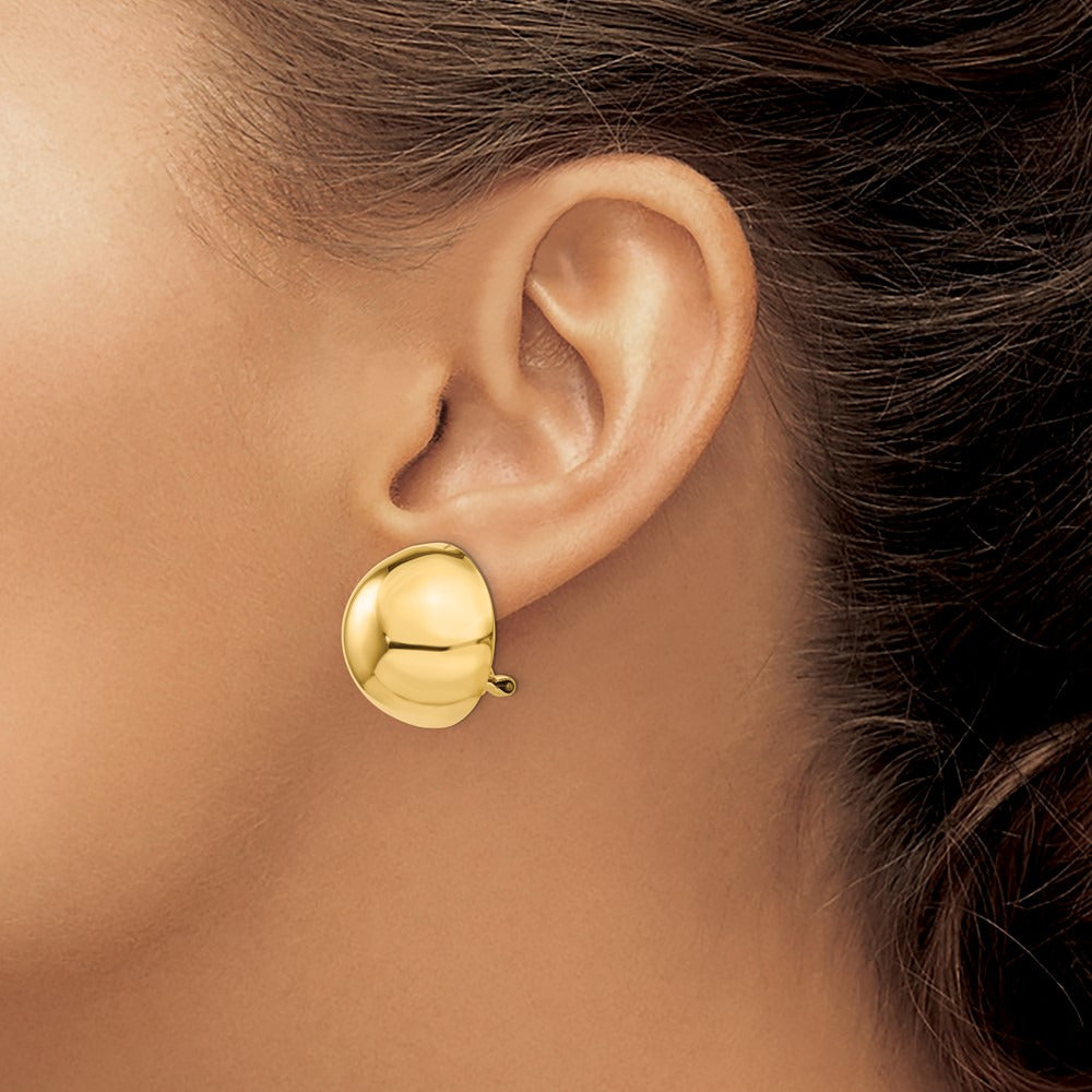 Omega Clip Half Ball Non-pierced Earrings — 20mm