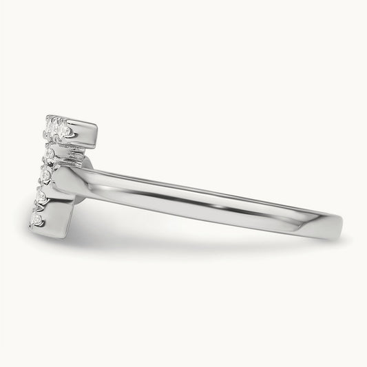 Initial T Adjustable Ring, 0.15 ct tw Lab-Grown Diamond