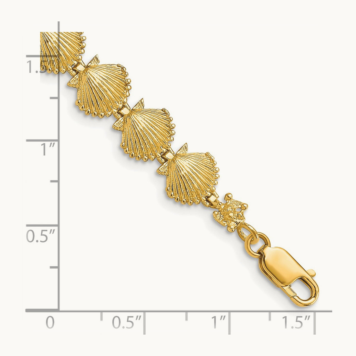 Scallop Shell Bracelet, 14K