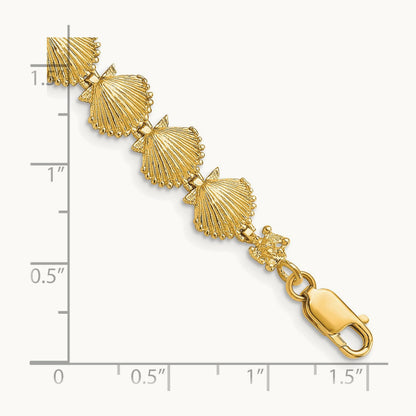 Scallop Shell Bracelet, 14K