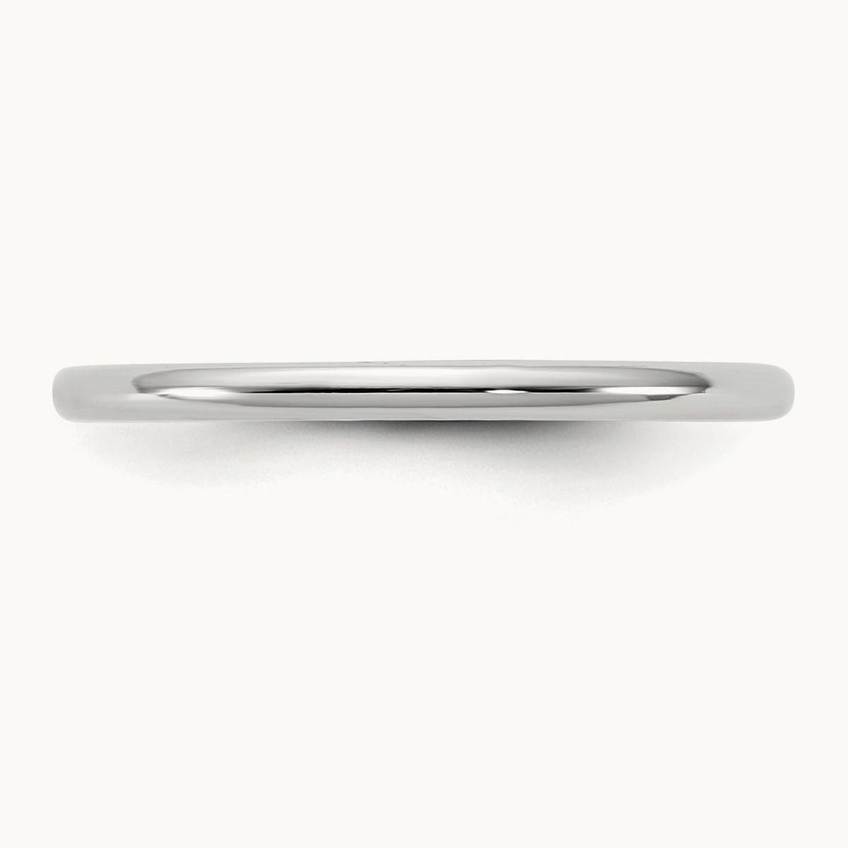 Lightweight Half Round Band, 1.5mm, 10K White Gold