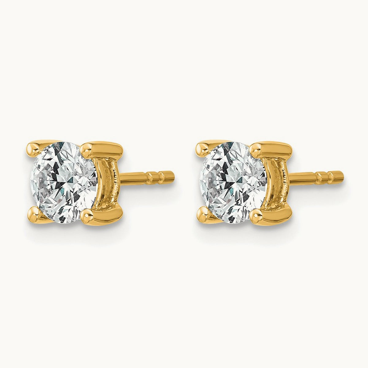 Round Heavyweight Stud Earrings, 0.10-7.00 ct tw Lab-Grown Diamond — 1 ct, 14K Yellow Gold