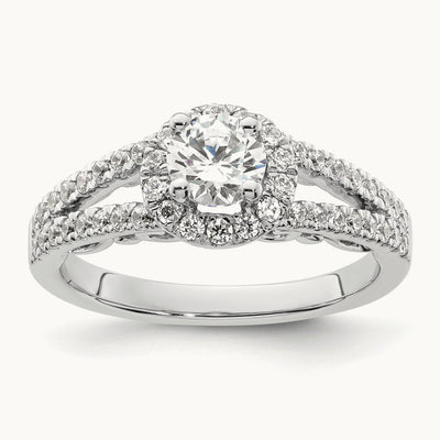 Round Halo Engagement Ring, 1.00 ct tw Lab-Grown Diamond