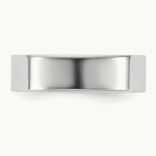 Lightweight Flat Band, 5.5mm, 10K White Gold