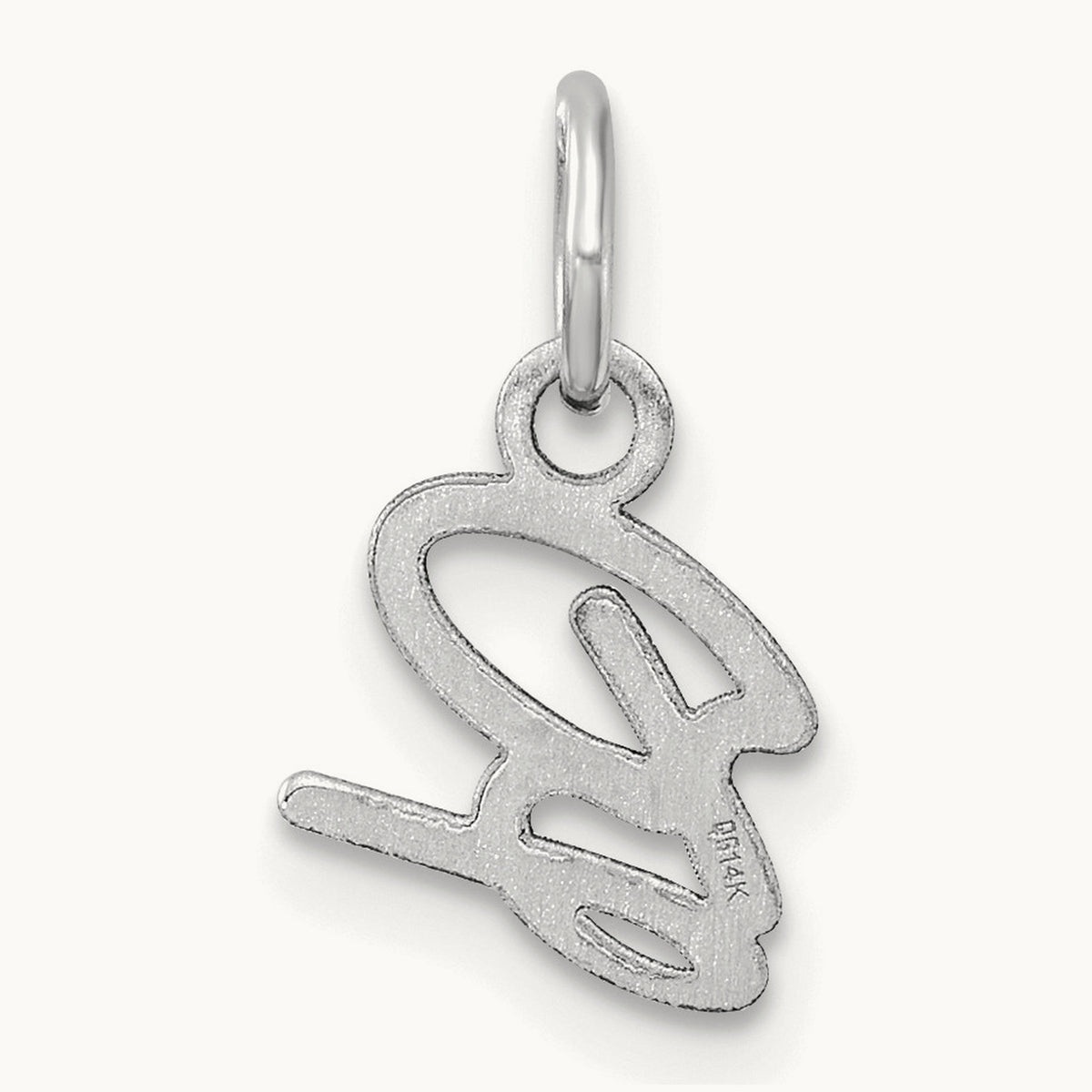 Uppercase Initial Charm — 14K White Gold, B