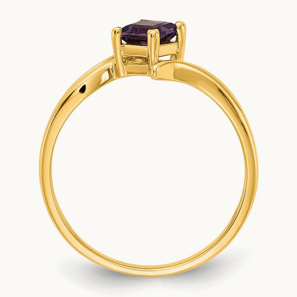 Princess Cut Amethyst Ring — 14K Yellow Gold
