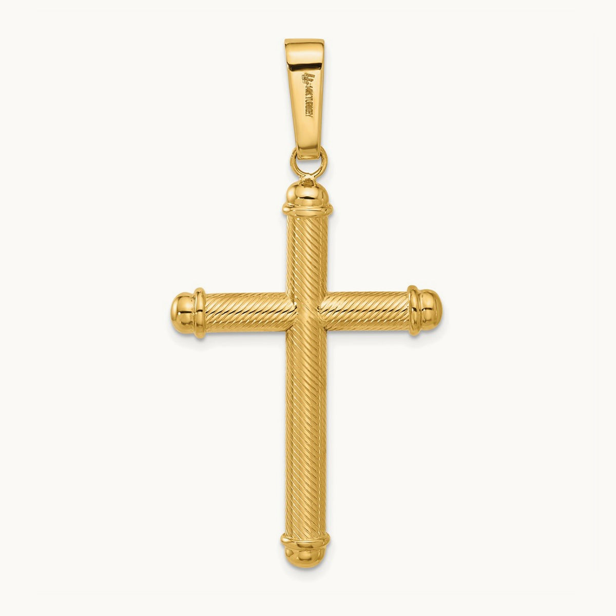 Polished and Textured Cross Pendant — 54.8mm