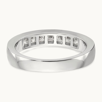 7-Stone Diamond Channel Band, 14K White Gold