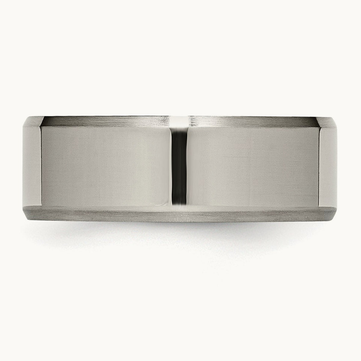 Polished with Brushed and Beveled Edge Band — 8mm