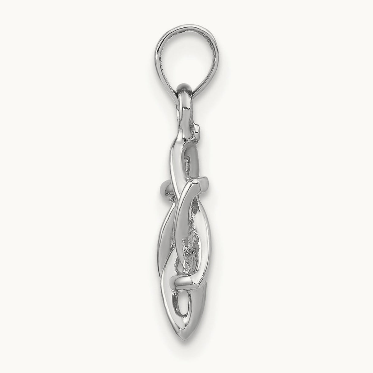 Polished Star Of David Charm — 14K White Gold, 18.4mm