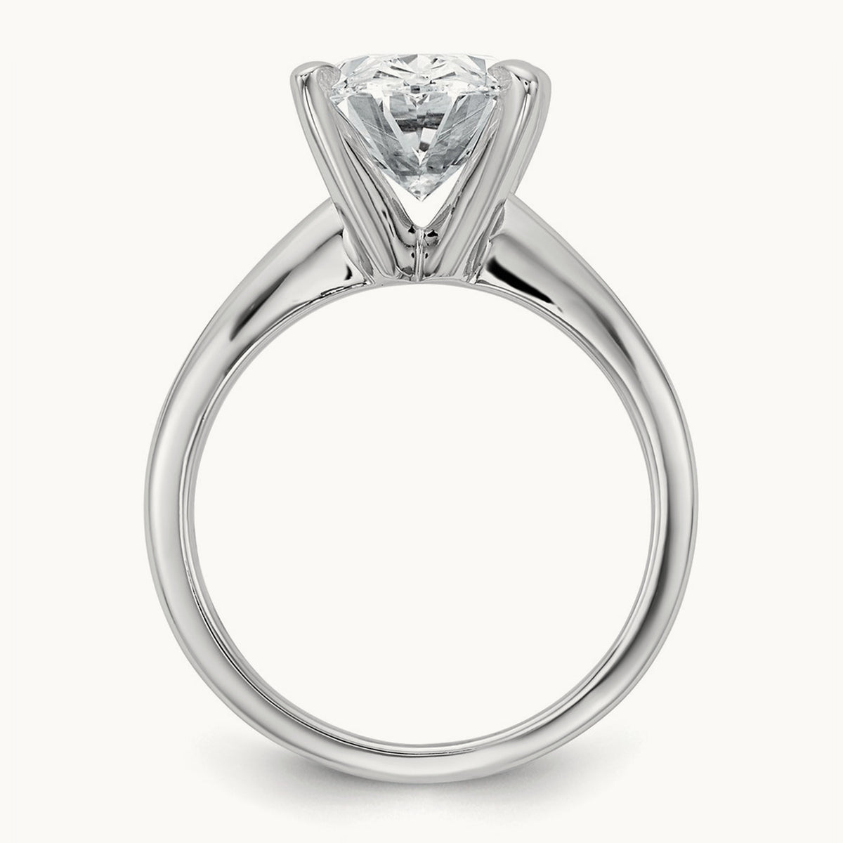 Oval Solitaire Engagement Ring, 0.50-5.00 ct tw Lab-Grown Diamond — 4 ct, 14K White Gold