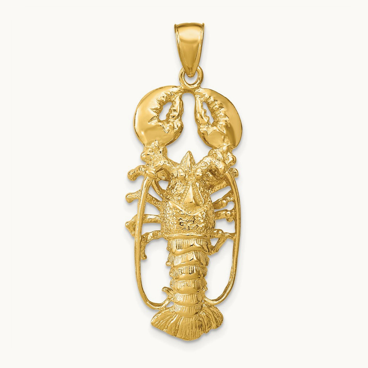 3D Lobster Pendant, 14K