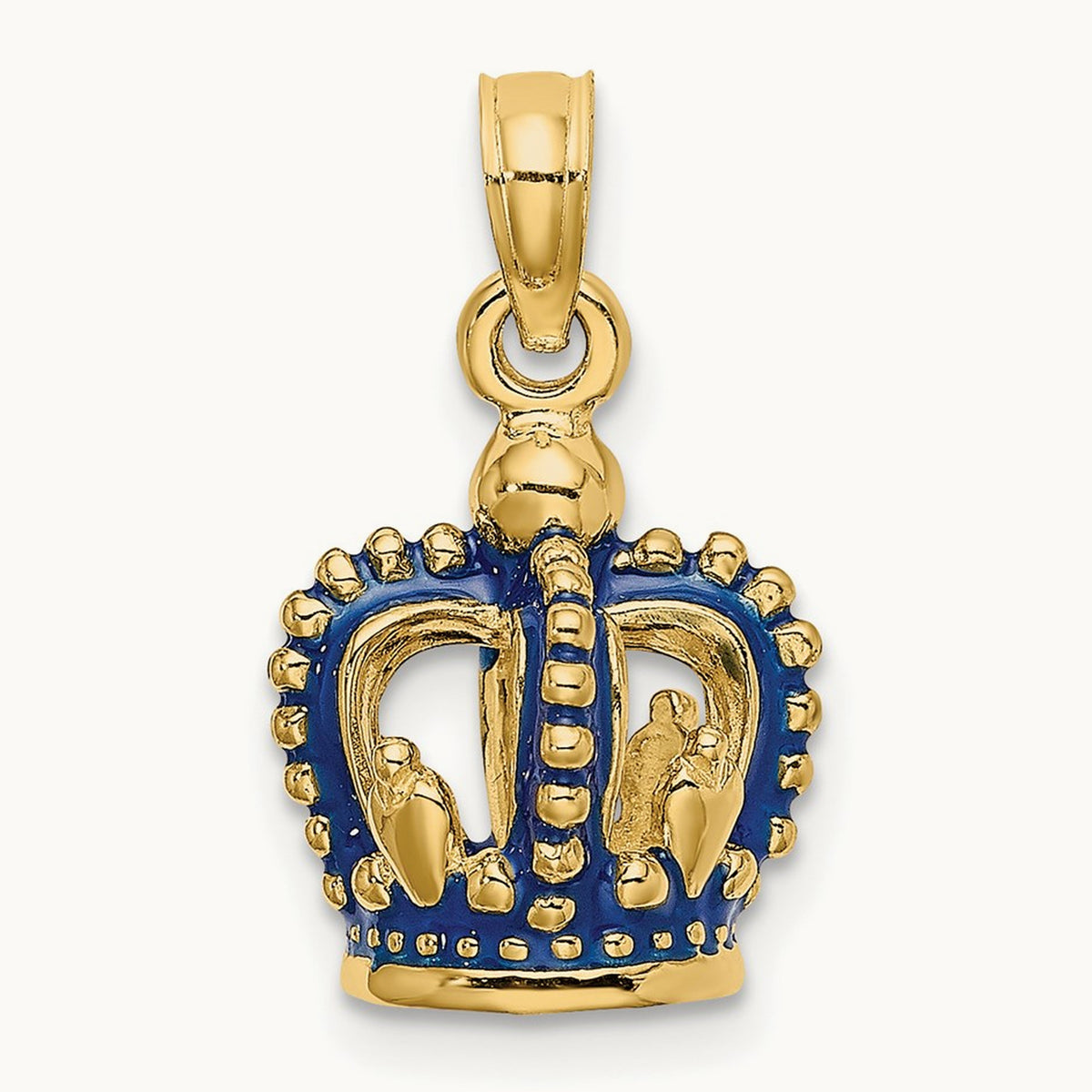 3-D Blue Enamel Crown Charm — 19.8mm