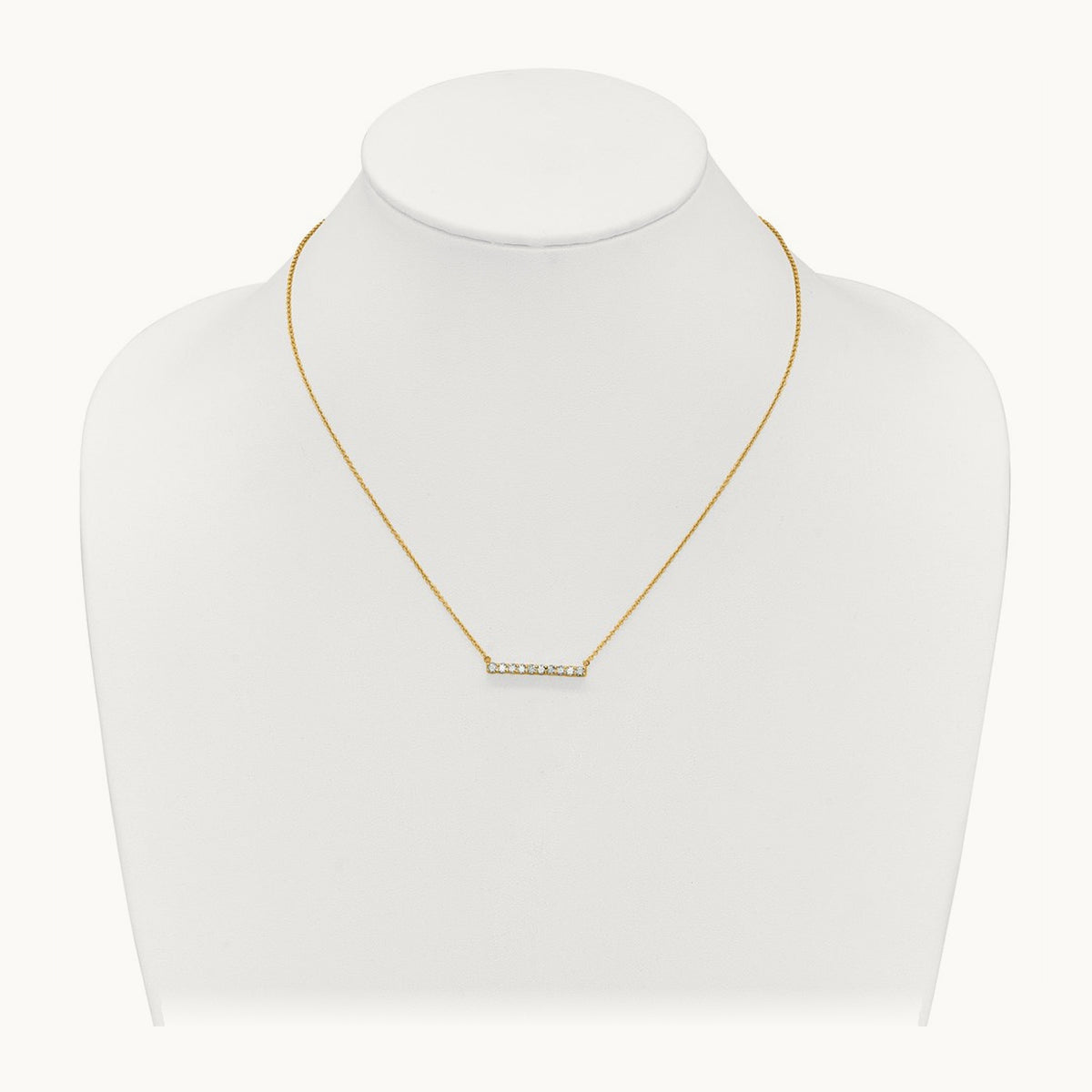 Diamond Bar 18 inch Necklace — 14K Yellow Gold, 0.5 ct