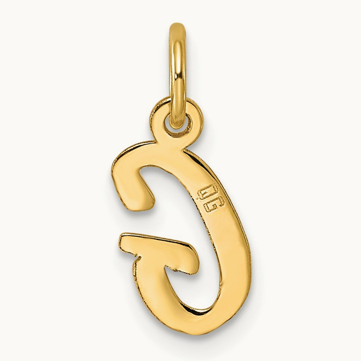 Small Script Letter G Initial Charm, 14K