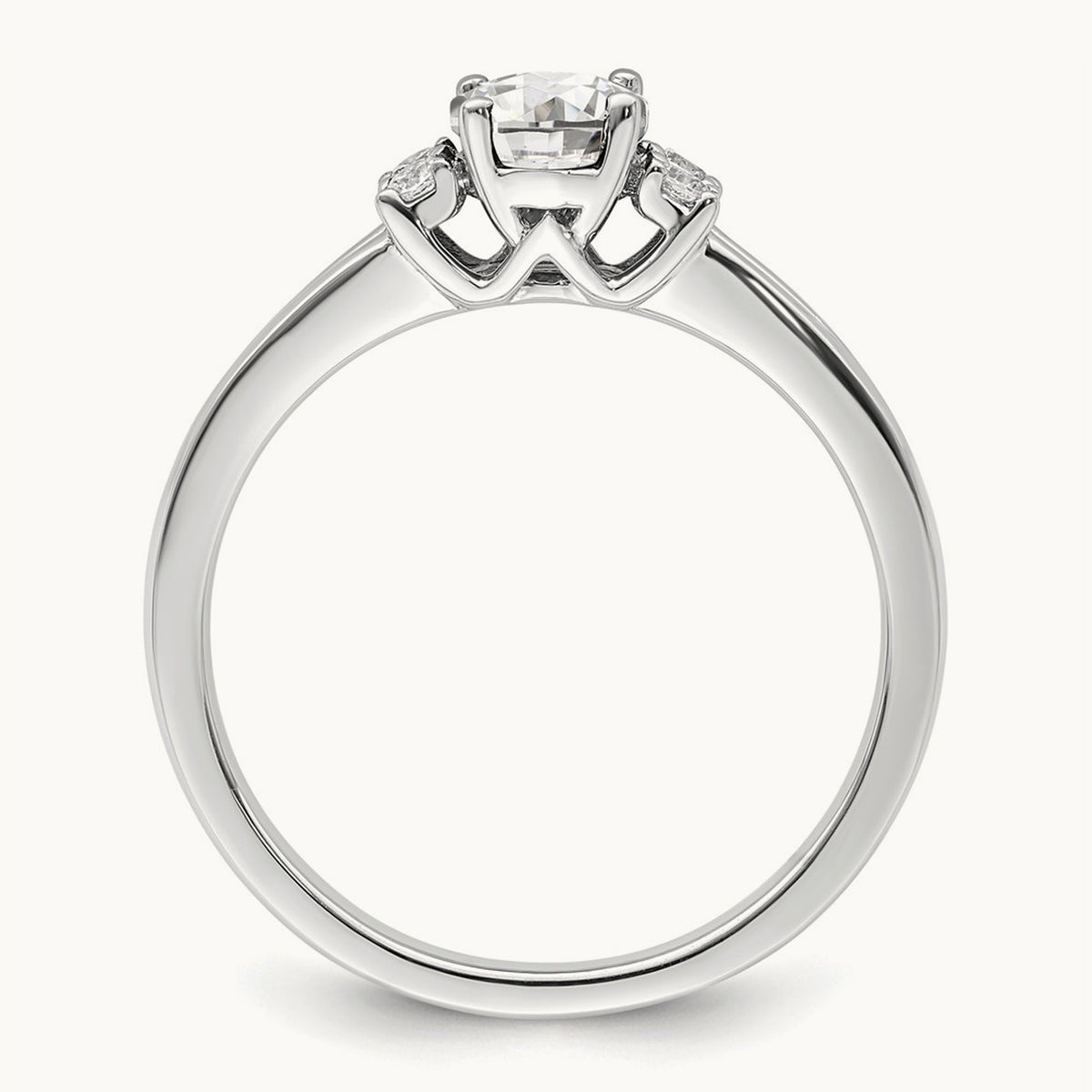 Oval Semi-Mount Split Band Engagement Ring, 0.10 ct tw