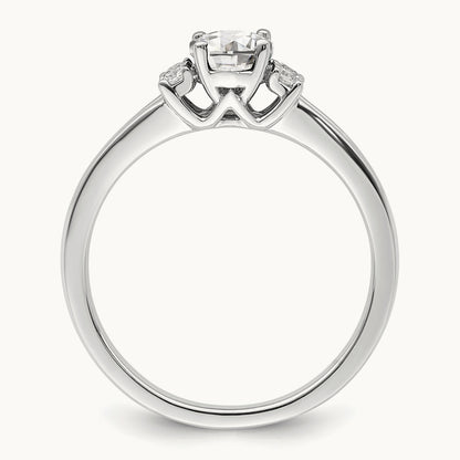 Oval Semi-Mount Split Band Engagement Ring, 0.10 ct tw