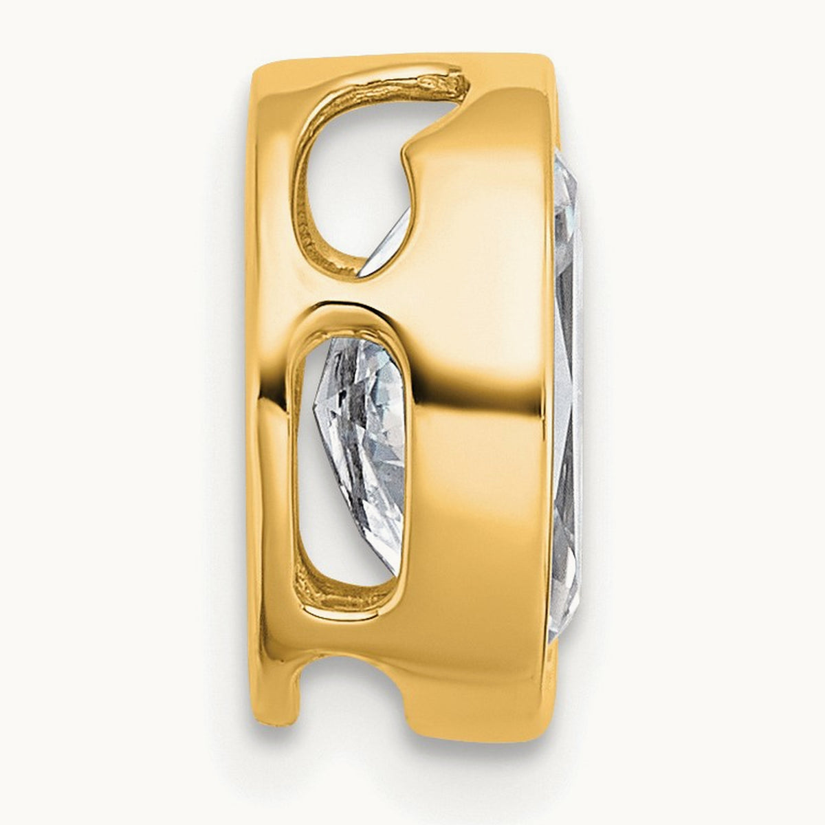 Oval Bezel Set Chain Slide Pendant, 0.25-3.00 ct tw Lab-Grown Diamond — 2 ct, 14K Yellow Gold