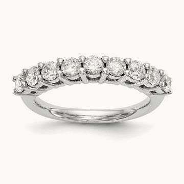 9-Stone Diamond Band, 14K White Gold