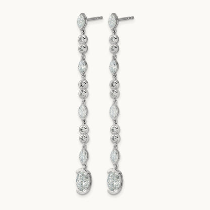 Post Oval/Round Drop Earrings, 2.00-3.50 ct tw Lab-Grown Diamond