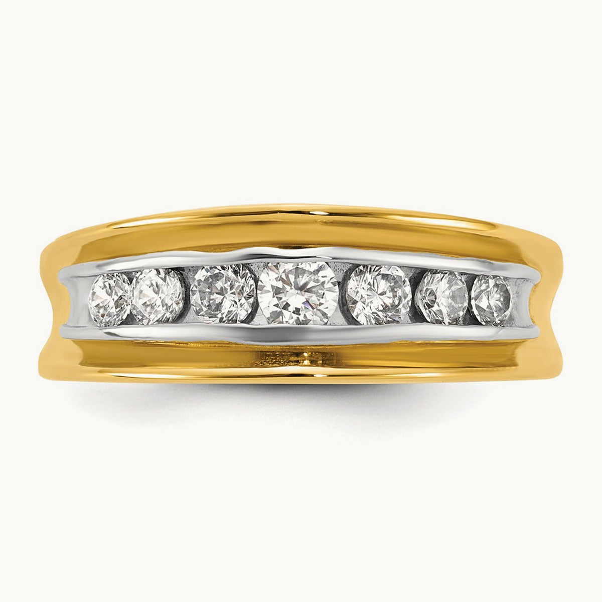 14ktt IB Goodman Mens Polished 7-Stone Diamond Ring Mounting