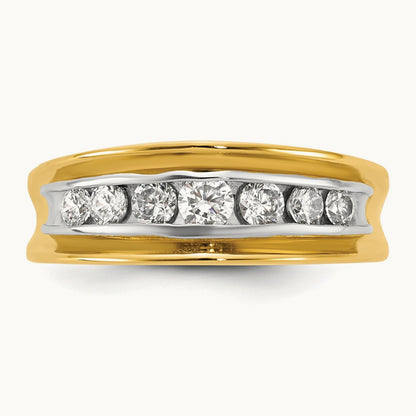 14ktt IB Goodman Mens Polished 7-Stone Diamond Ring Mounting