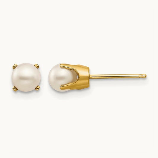 FW Cultured Pearl Earrings-June, 5mm, 14K