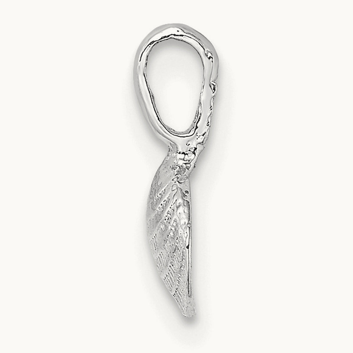 Mini Clam Shell Charm — 14K White Gold