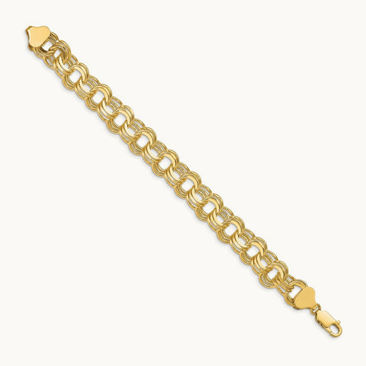 Triple Link Charm Bracelet, 14K