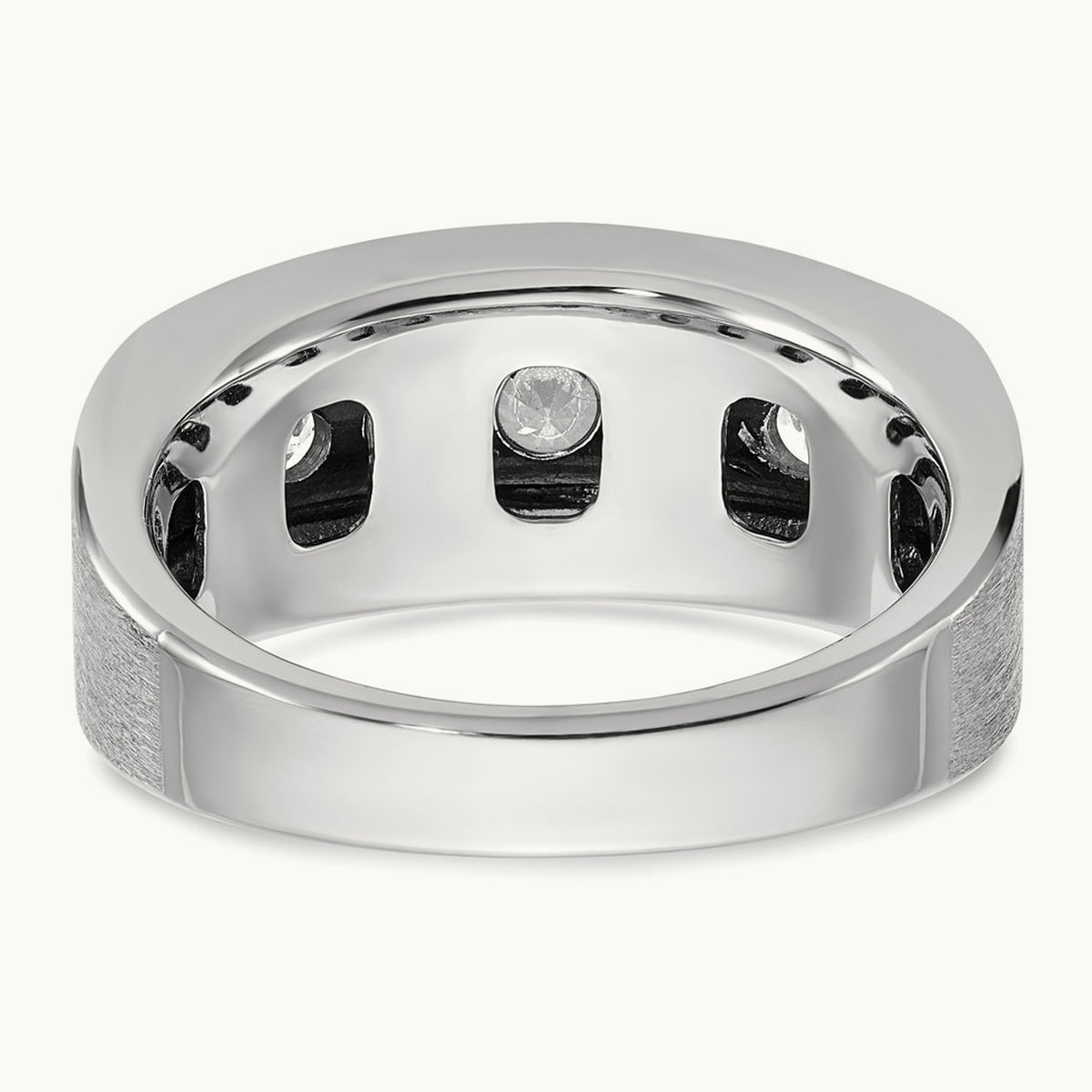 IBGoodman Men's Polished & Satin 5-Stone Diamond Ring, 14K White Gold