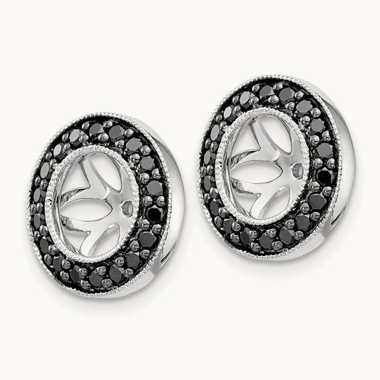 1/3ct Black Diamond Earring Jackets, 14K White Gold