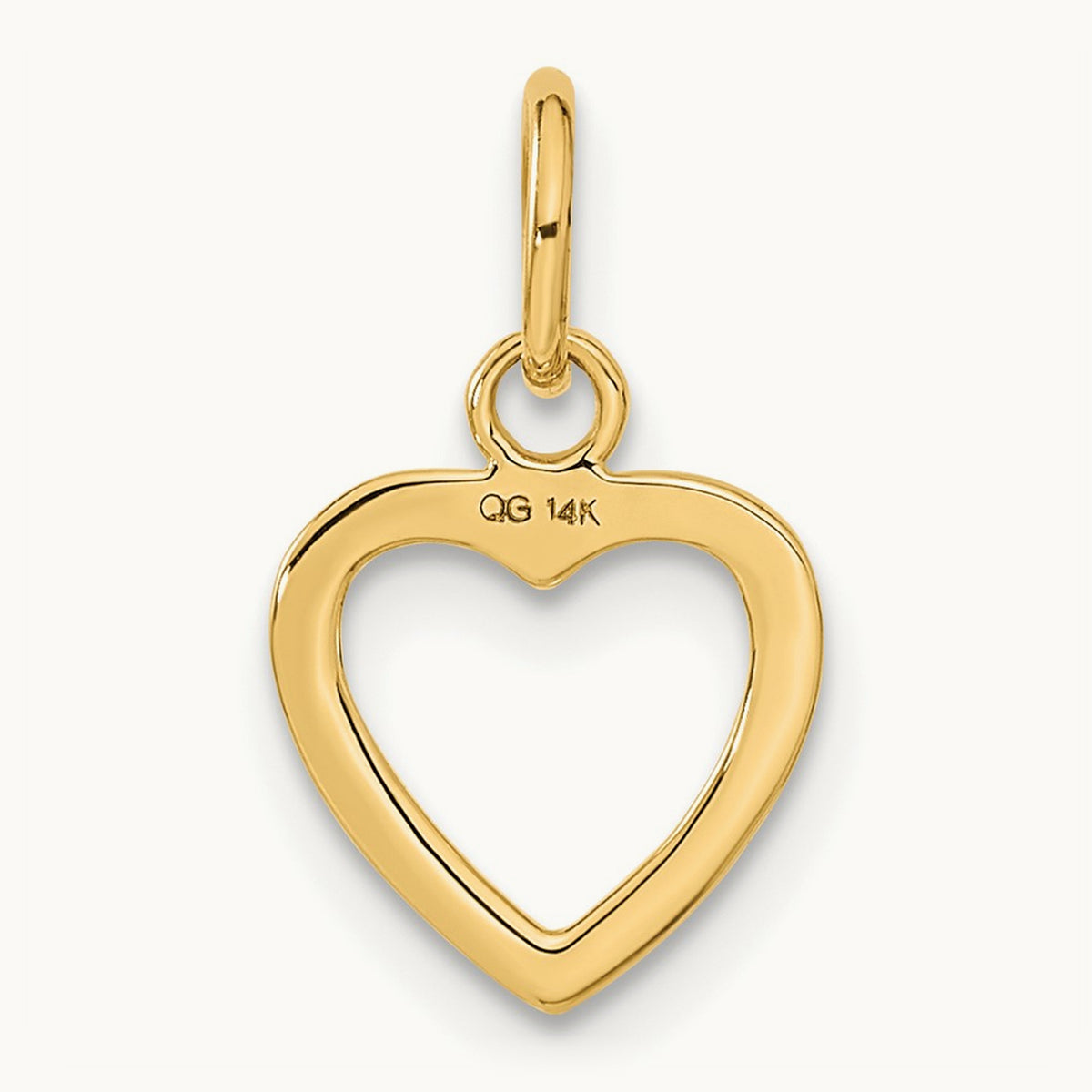 Polished Cut-out Heart Pendant — 16mm