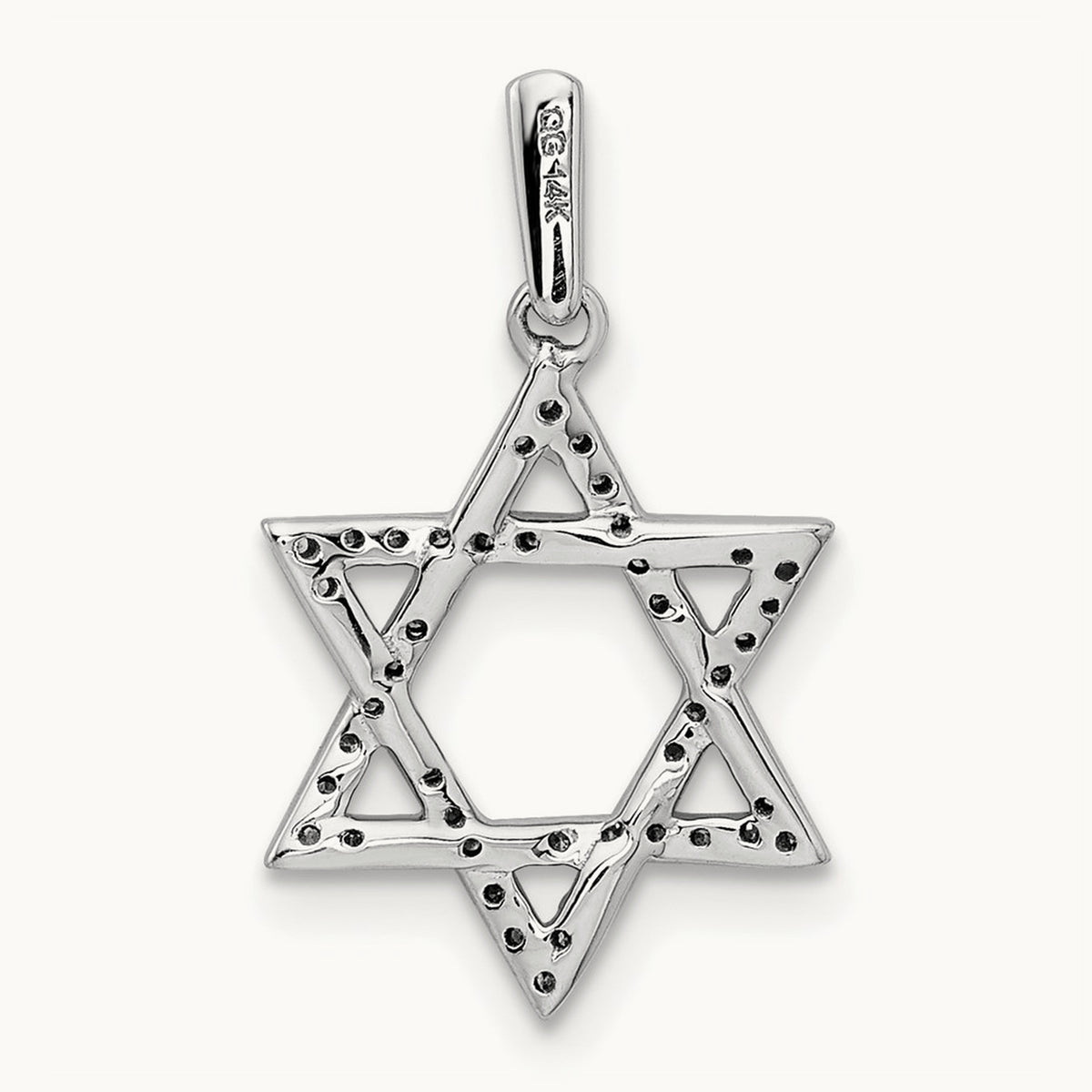 Diamond Star of David Pendant, 14K White Gold