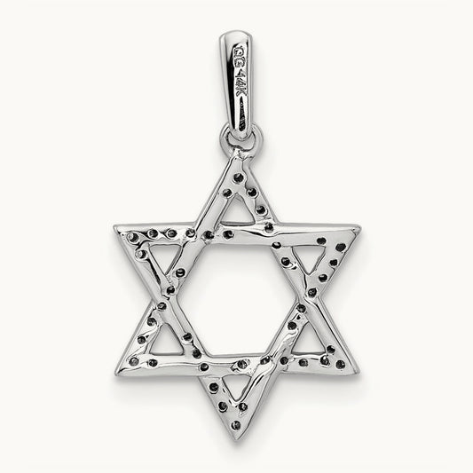 Diamond Star of David Pendant, 14K White Gold