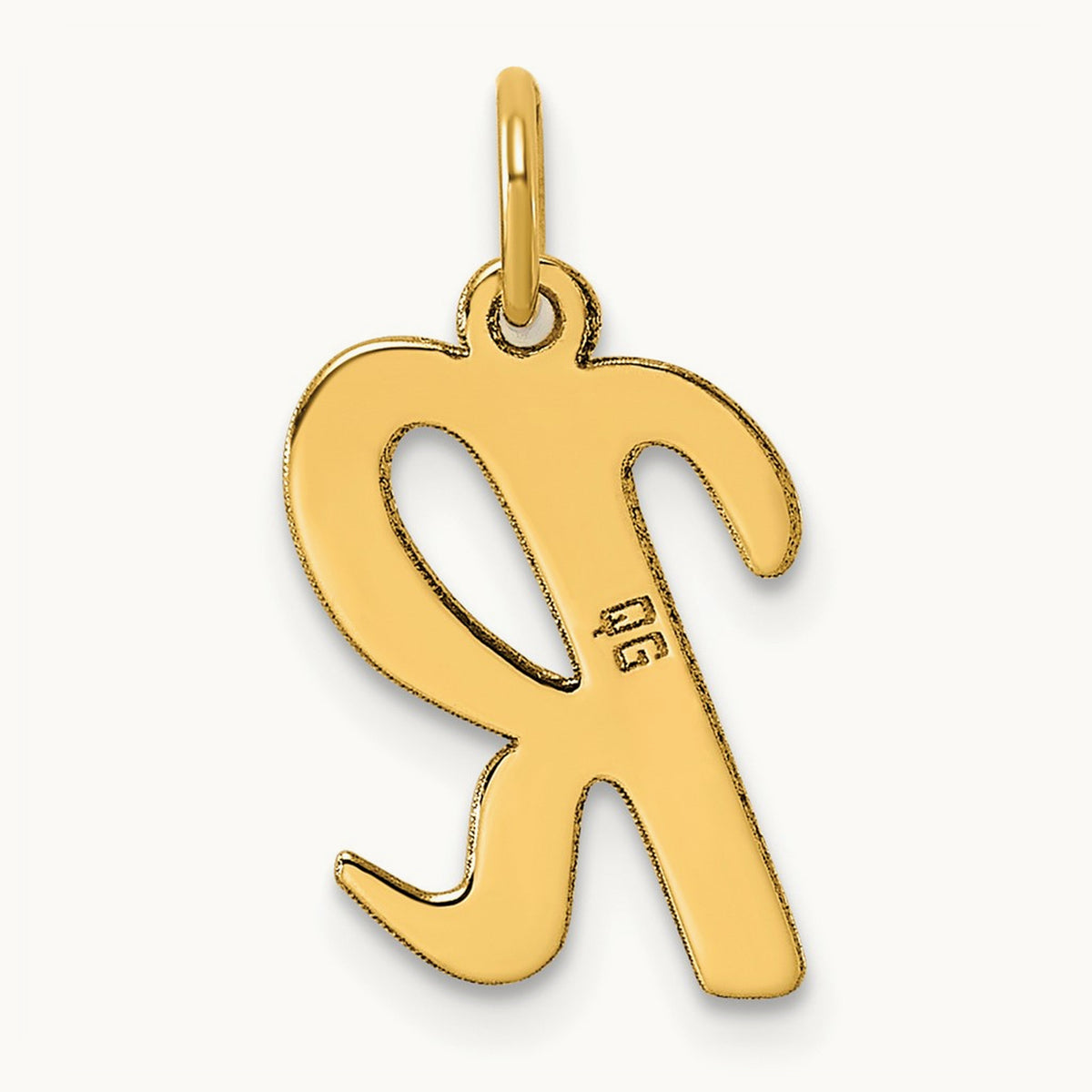 Medium Script Initial Charm — 14K Yellow Gold, R