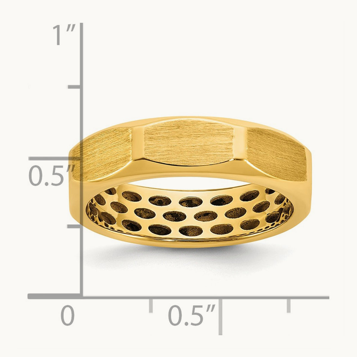 IB Goodman Men's Satin Octagonal Ring, 5.8mm — 14K Yellow Gold