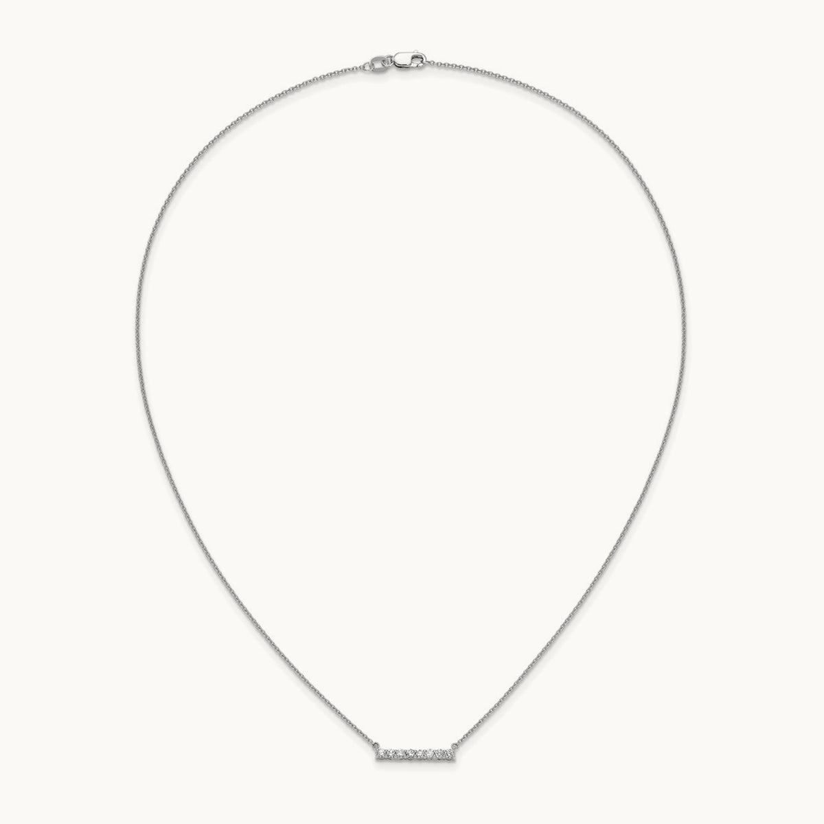 Diamond Bar 18 inch Necklace — 14K White Gold, 0.32 ct