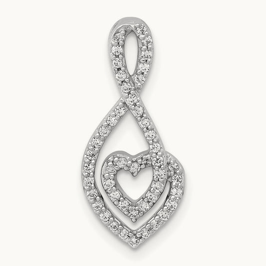 1/4ct. Diamond Fancy Heart Infinity Chain Slide, 14K White Gold