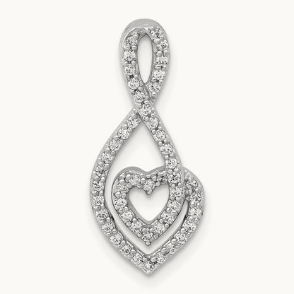 1/4ct. Diamond Fancy Heart Infinity Chain Slide, 14K White Gold