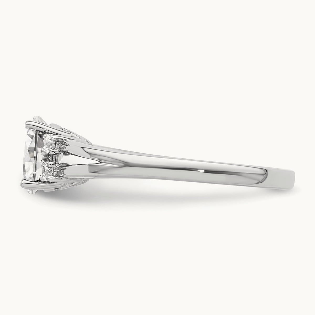 Oval Semi-Mount Split Band Engagement Ring, 0.10 ct tw