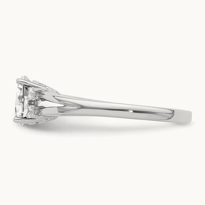 Oval Semi-Mount Split Band Engagement Ring, 0.10 ct tw