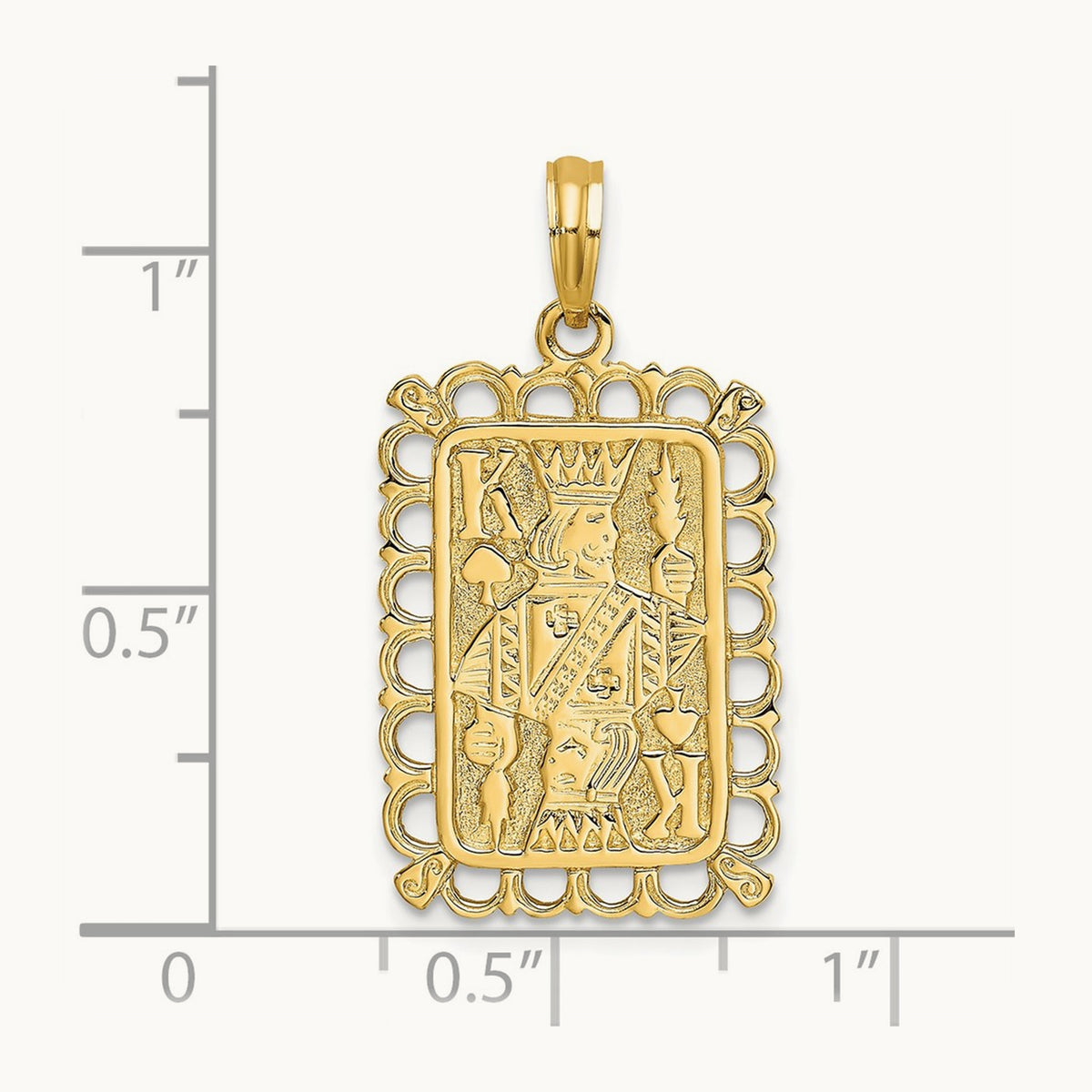King Playing Card Charm, 14K