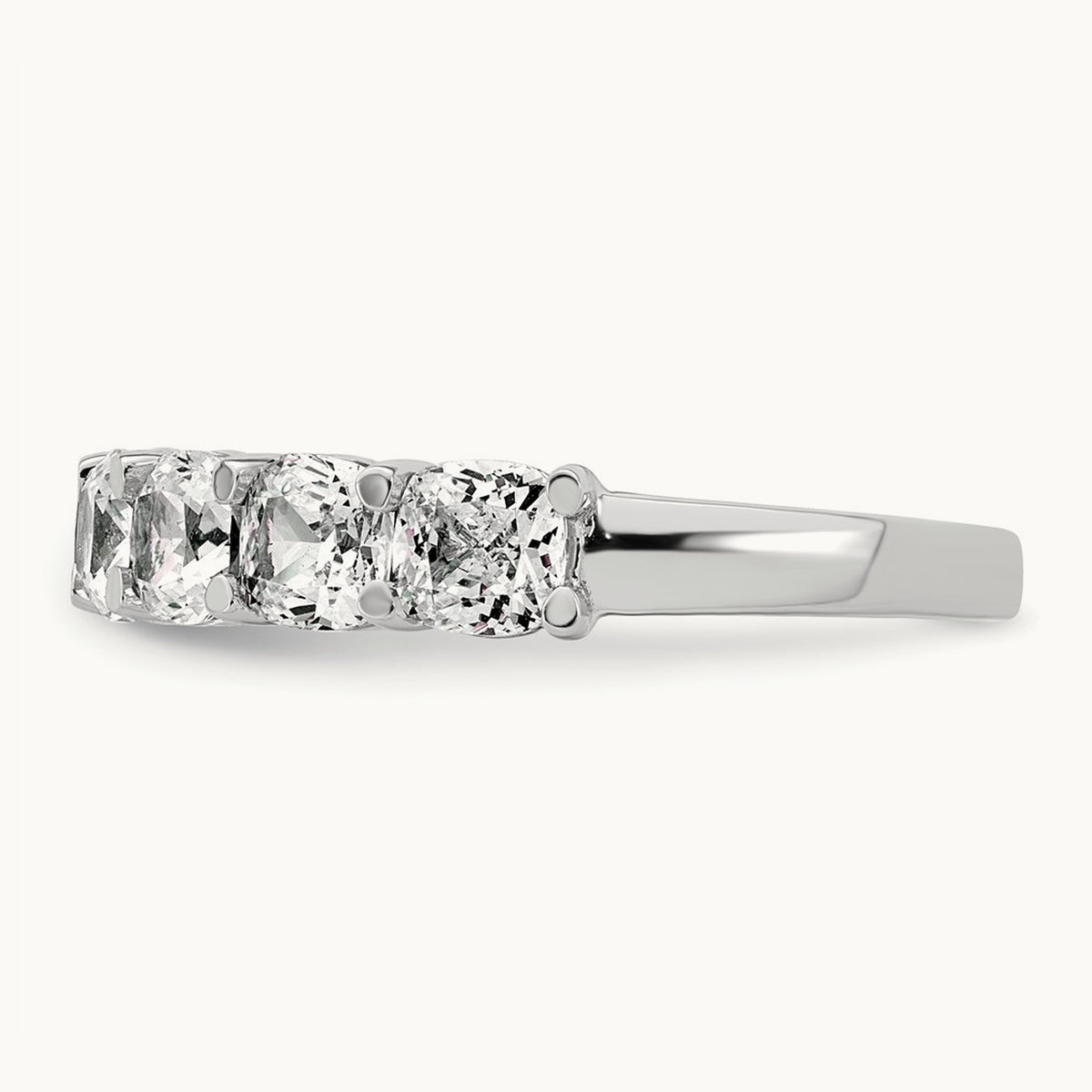 Cushion 7 Stone Band, 2.50 ct tw Lab-Grown Diamond — 14K White Gold