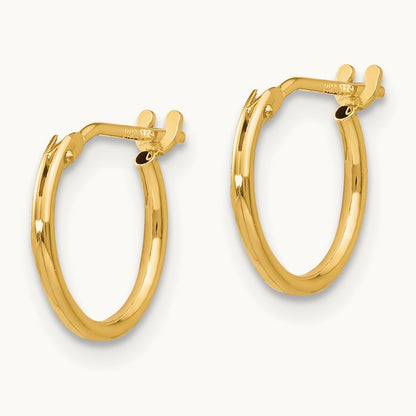 Endless Hoop Earrings — 14K Yellow Gold, 1mm