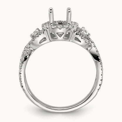 Round Semi-Mount Engagement Ring, 0.75 ct tw Lab-Grown Diamond